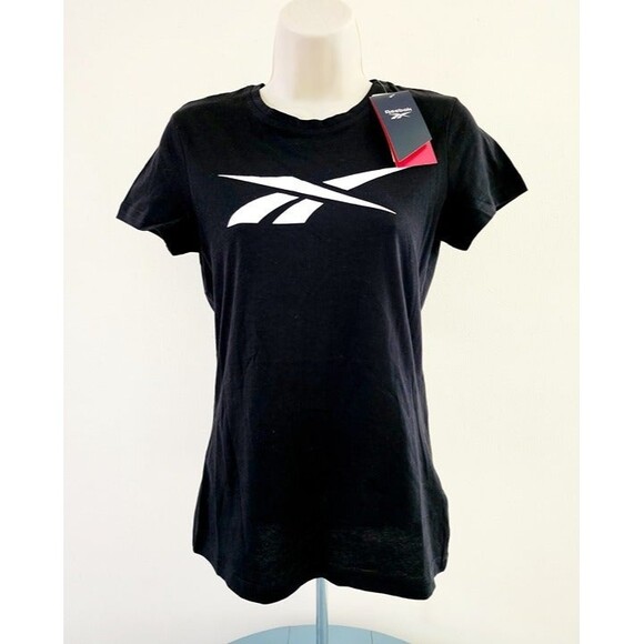 Reebok Women's Training Essentials Black/White Vector Graphic Tee Size: XS (NWT) - Picture 1 of 7